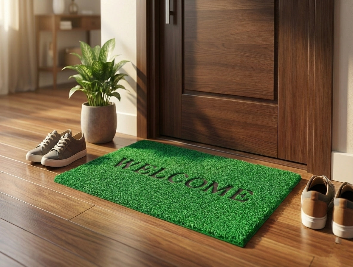 DS Group Anti-Slip Rubber Welcome Door Mat for Home Entrance | Washable Floor Foot Mat