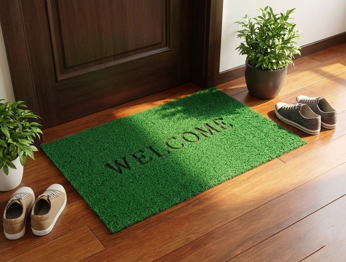 DS Group Anti-Slip Rubber Welcome Door Mat for Home Entrance | Washable Floor Foot Mat