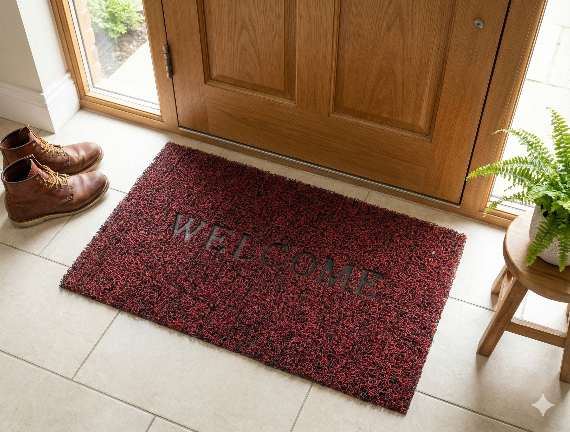 DS Group Anti-Slip Rubber Welcome Door Mat for Home Entrance | Washable Floor Foot Mat