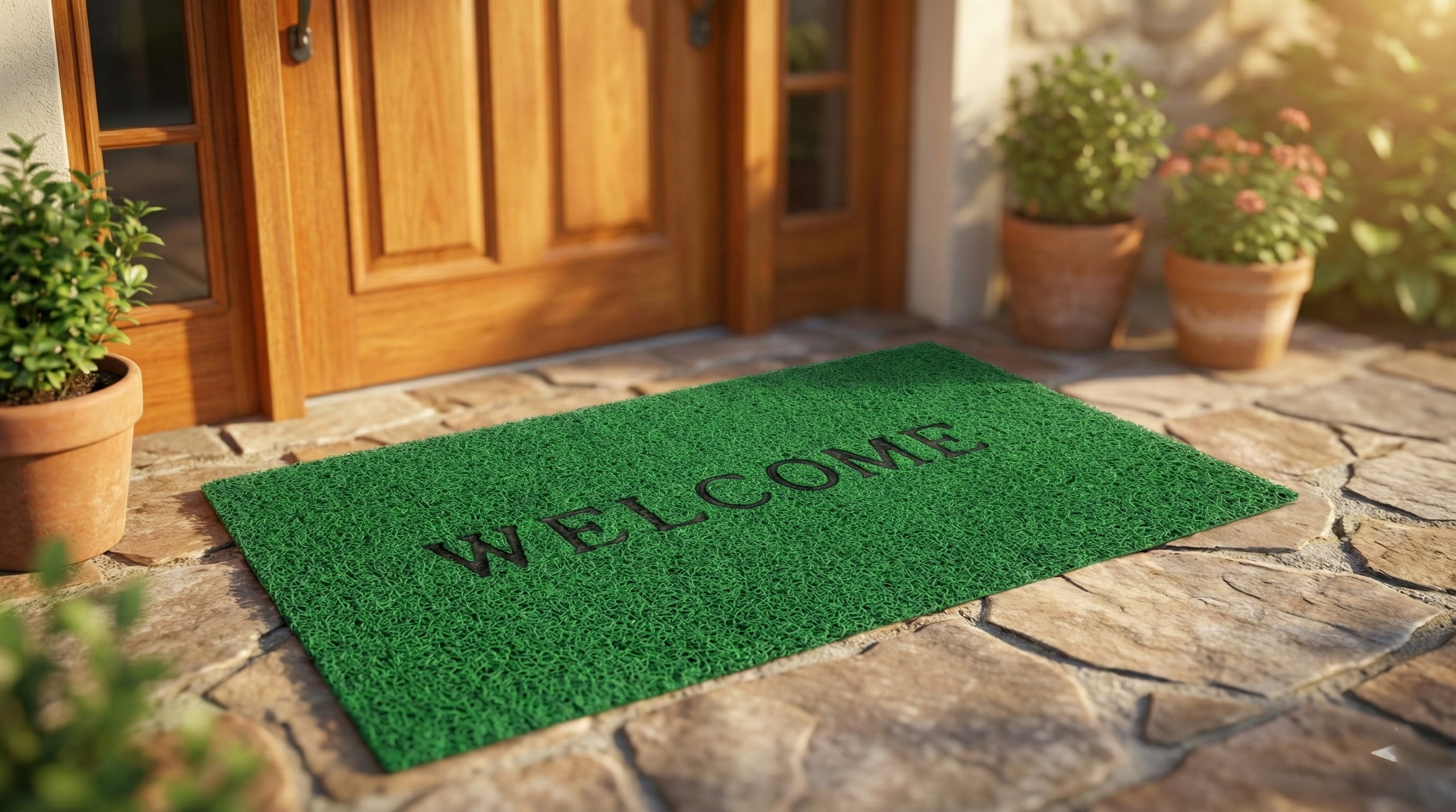 DS Group Anti-Slip Rubber Welcome Door Mat for Home Entrance | Washable Floor Foot Mat