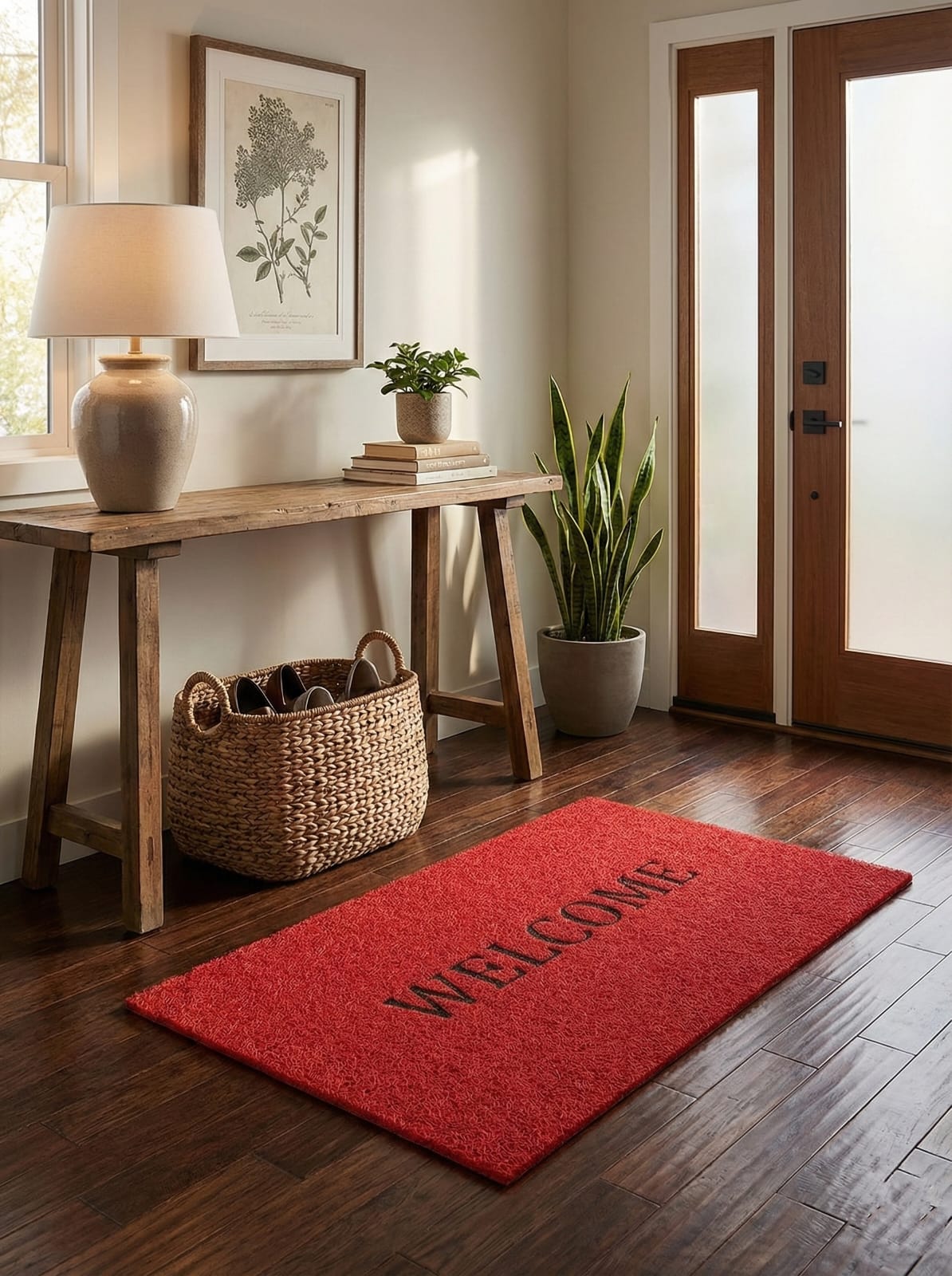 DS Group Anti-Slip Rubber Welcome Door Mat for Home Entrance | Washable Floor Foot Mat